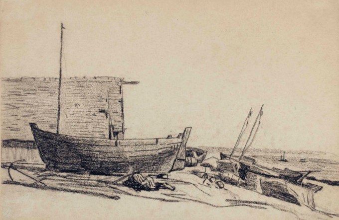 Barques échouées sur la plage