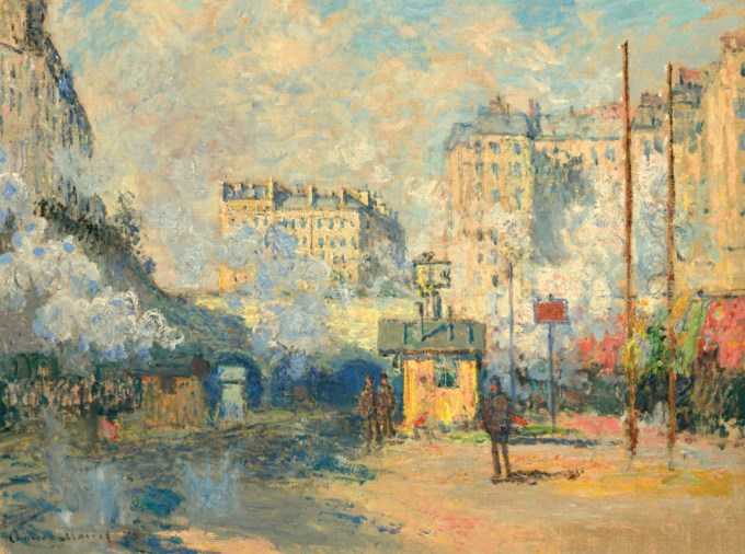 Extérieur de la gare Saint-Lazare, effet de soleil